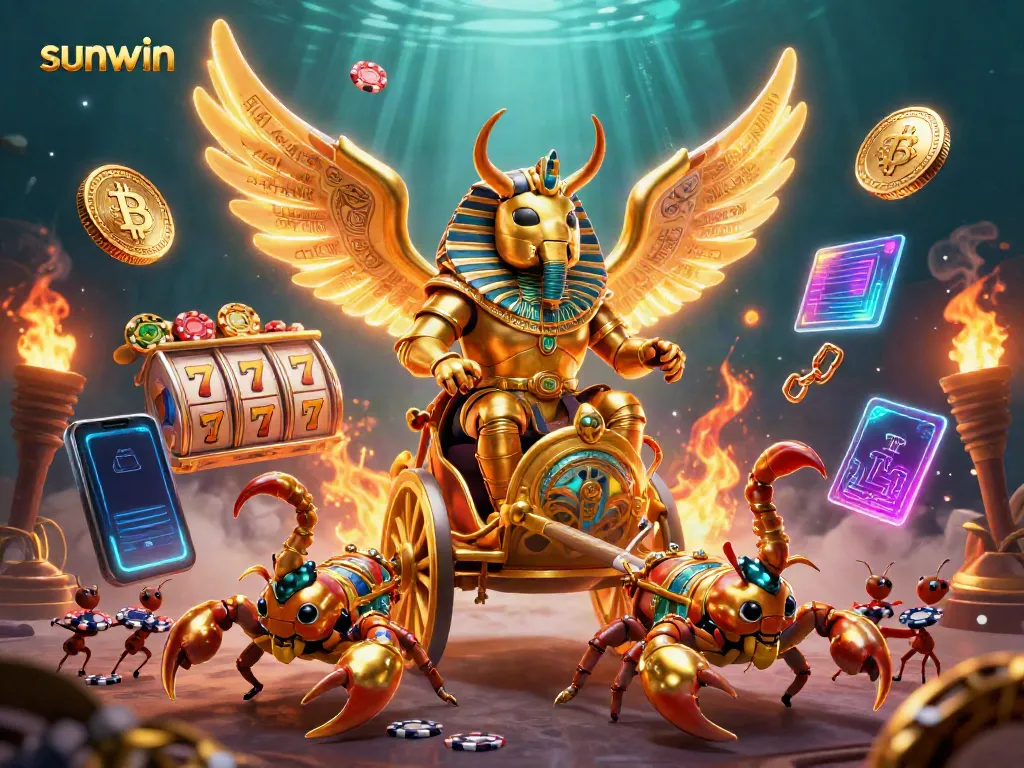 Experience exciting gameplay with sunwin through a stunning casino-themed illustration showcasing vibrant characters and dynamic elements.