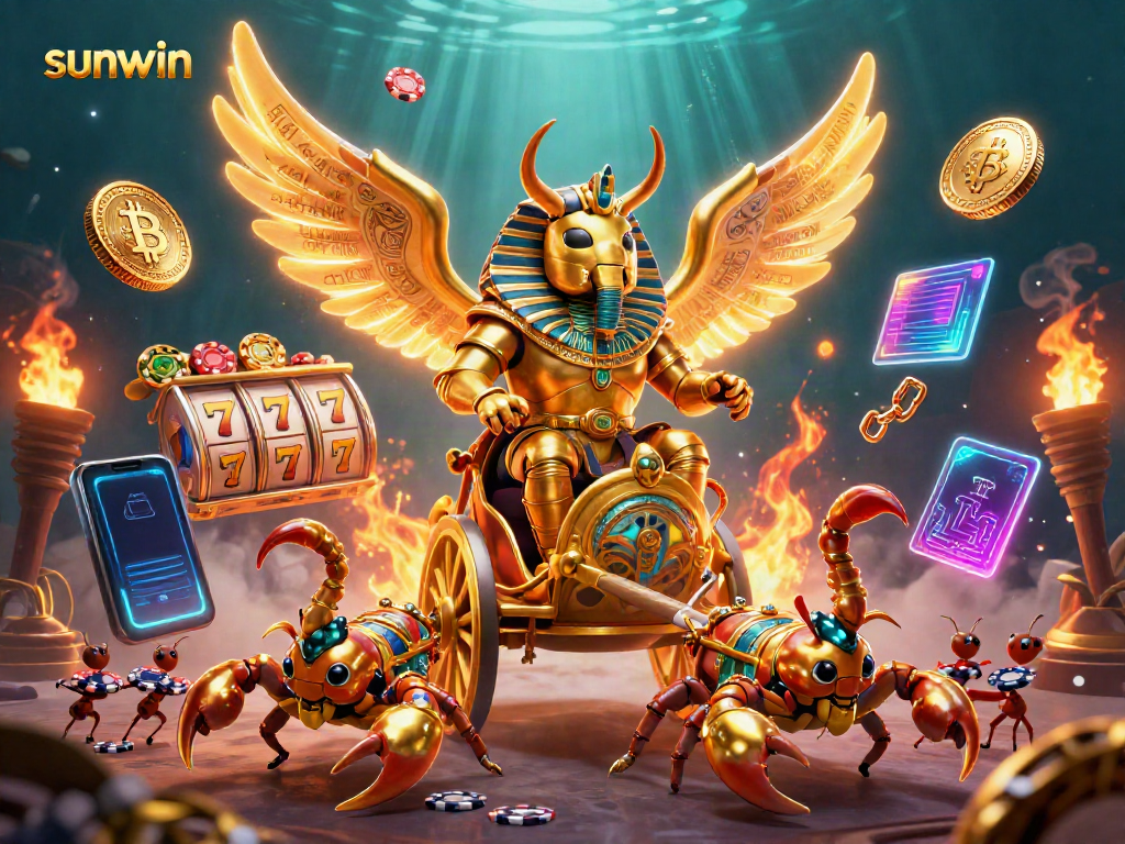 Experience exciting gameplay with sunwin through a stunning casino-themed illustration showcasing vibrant characters and dynamic elements.