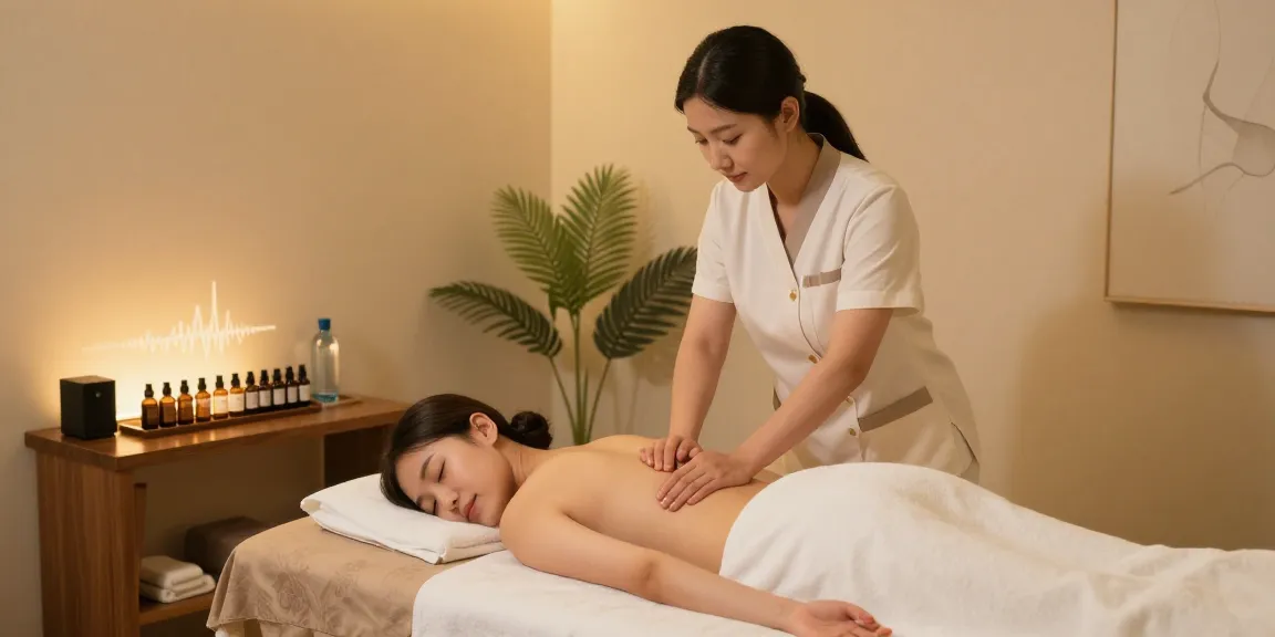 Experience personalized 동탄출장안마 services with a professional therapist offering aromatherapy massage in a cozy home environment.