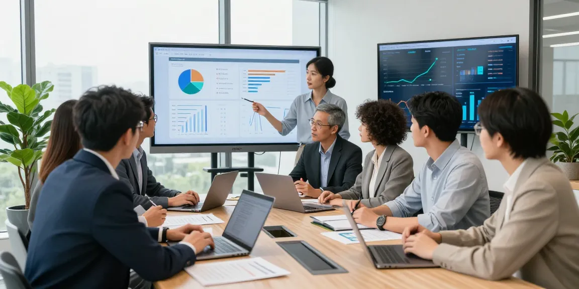 Die Personalberatung Eltz Personal unterstützt in einem modernen Büro mit einem Team von Fachleuten bei der strategischen Planung und Zusammenarbeit.