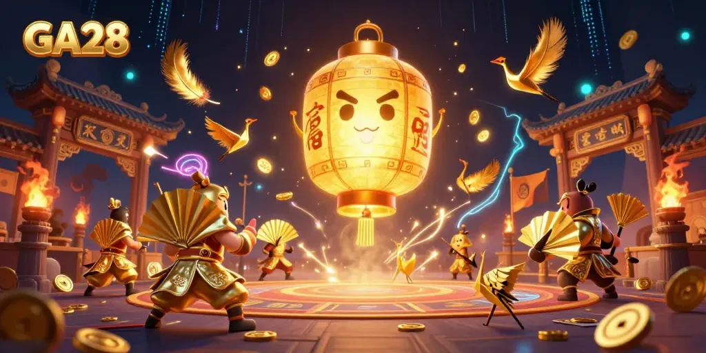 Experience the excitement of GA28 online gaming with dynamic characters and vibrant casino elements.