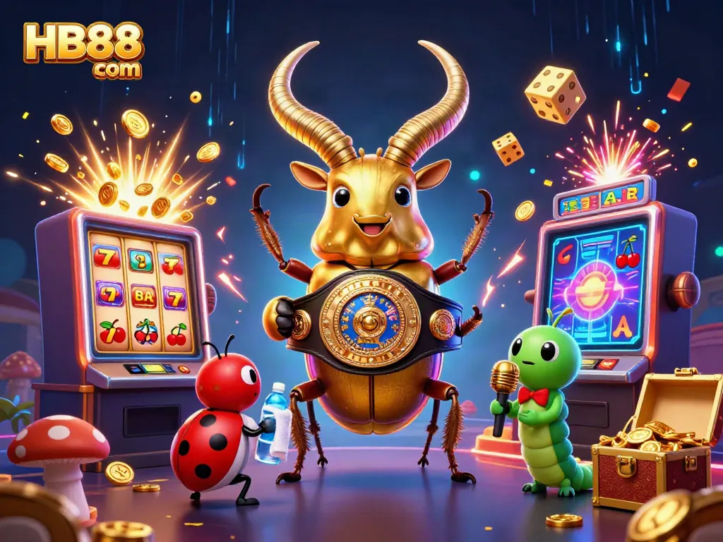 Experience the excitement of HB88 com with a vibrant casino-themed illustration featuring dynamic gaming elements.