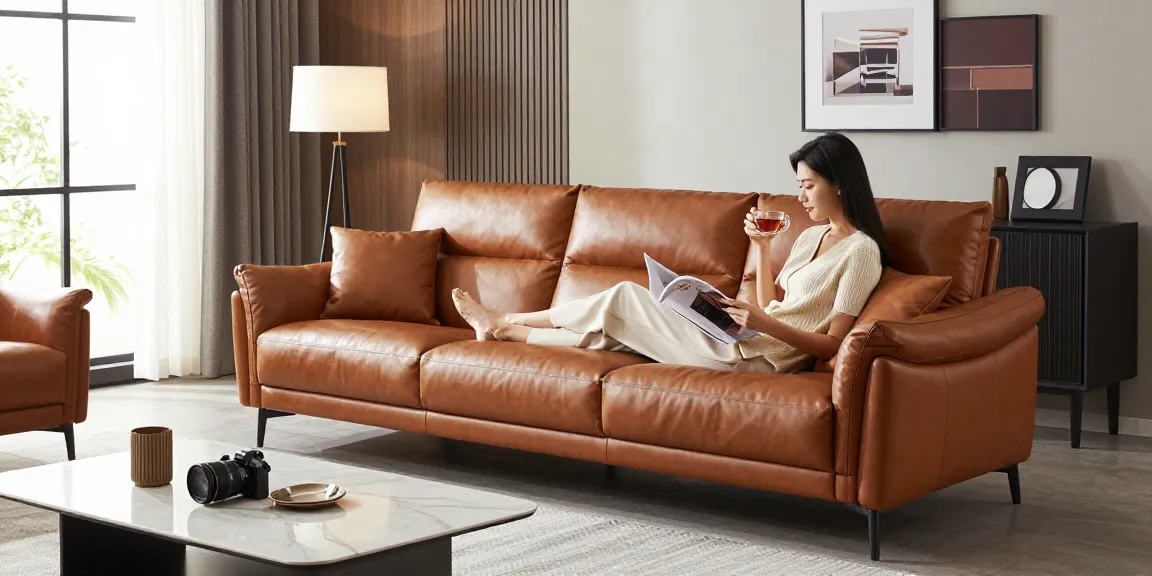 Baxter Ledersofa Preis, präsentiert in einem stilvollen Wohnzimmer mit eleganter Dekoration und entspanntem Ambiente.