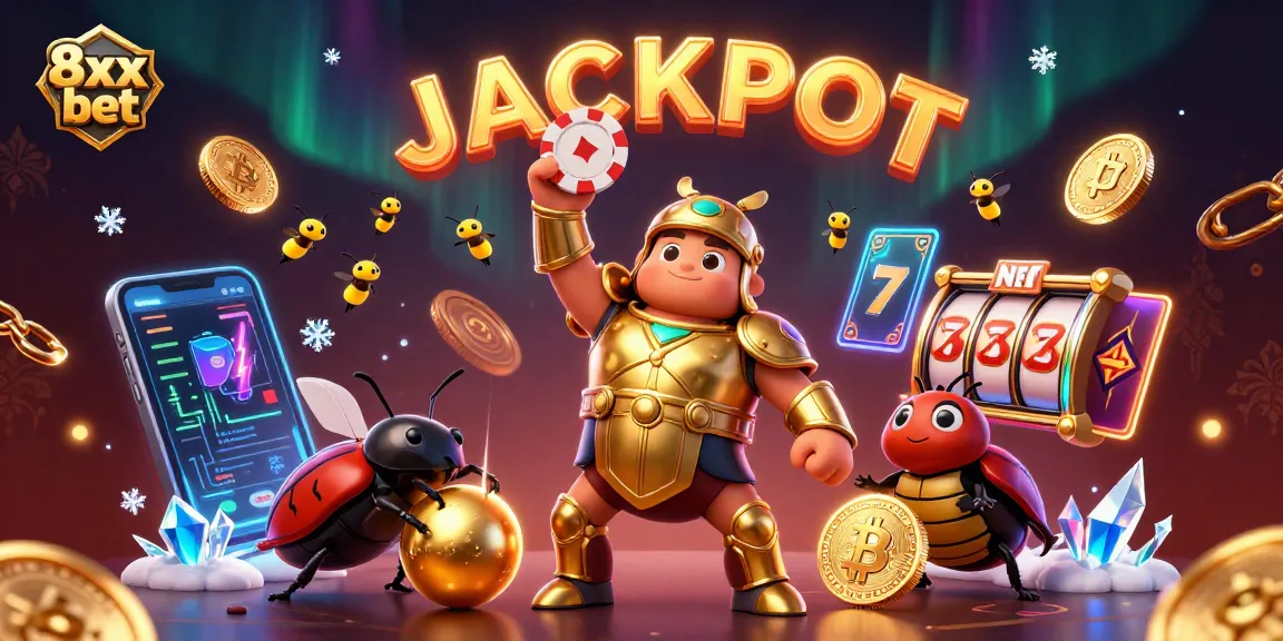 Experience the excitement of winning at 8xx bet with a dynamic casino-themed illustration.