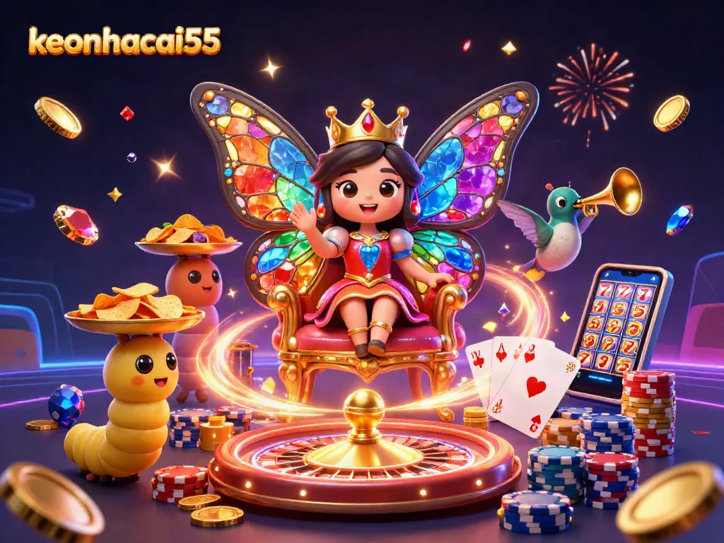 Engage in thrilling gameplay at keonhacai55 with vibrant characters and rich casino elements.