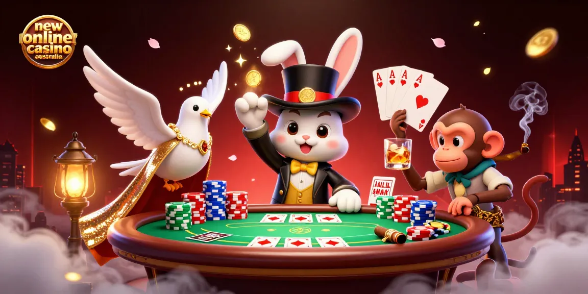 Experience the thrill of new online casino australia with vibrant characters and poker elements!