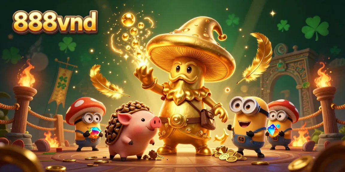 Experience the excitement of winning with 888vnd in this vibrant magic-infused gambling scene.