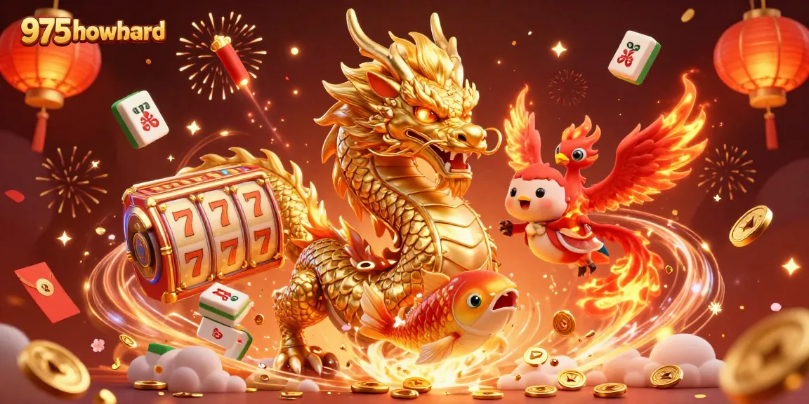 Experience the excitement of gaming at 975howard with a fierce dragon, phoenix, and coins showering!