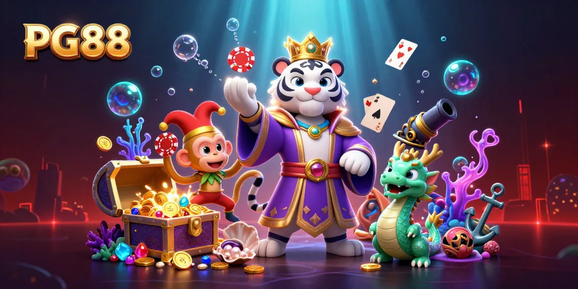 Engage in thrilling gameplay at PG88, showcasing dynamic casino elements with vibrant characters.