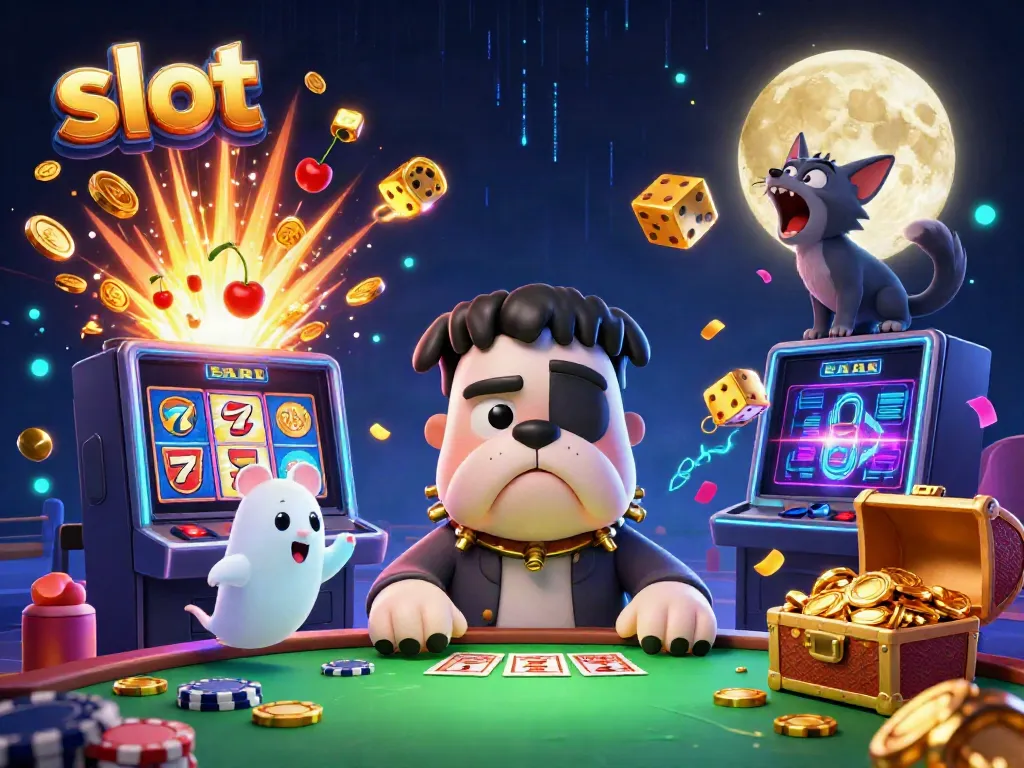 Engage with thrilling slot adventures in an immersive casino scene featuring unique monsters.