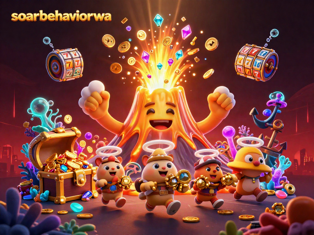 soarbehaviorwa presents a vibrant casino adventure with a golden volcano and treasure-filled chaos.