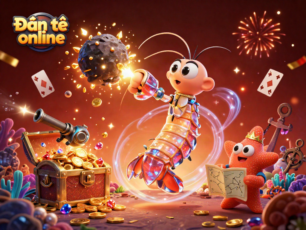 Engaging scene of Đánh đề online with a galactic samurai mantis shrimp and starfish in a vibrant casino environment