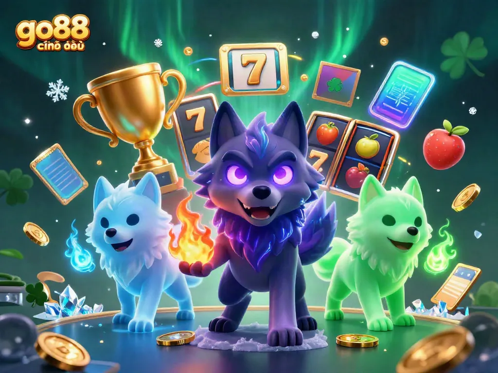 Experience thrilling slots with go88 chính thức, featuring dynamic wolf characters and dazzling casino elements.