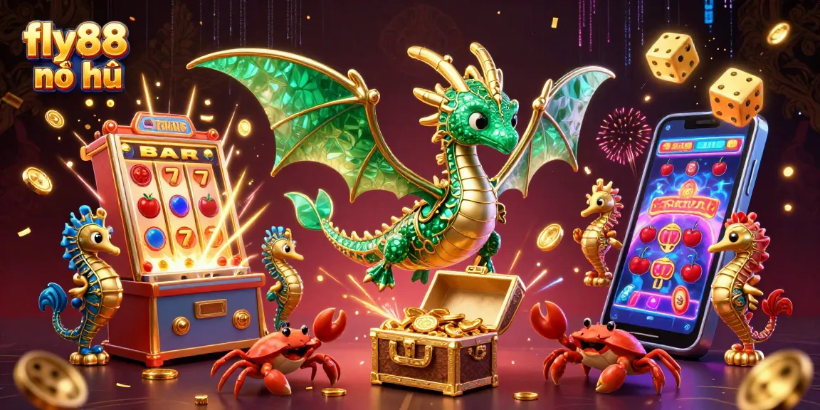 Experience the excitement of fly88 nổ hũ with stunning visuals of vibrant slot machines and enchanting sea creatures.
