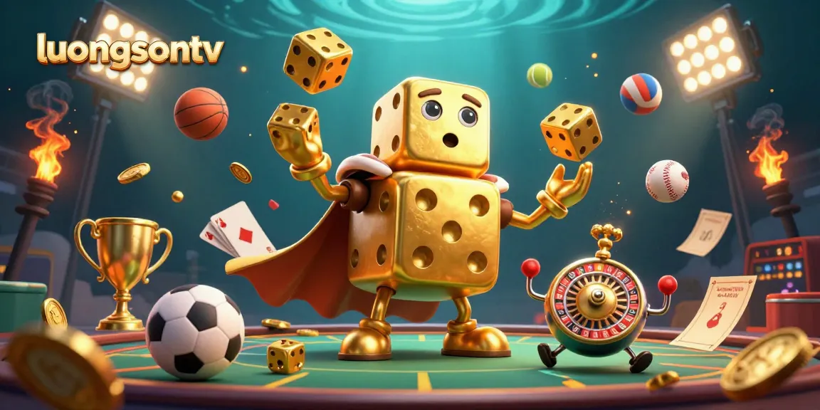 Experience exciting betting action with luongsontv, where golden dice and vibrant sports elements bring the thrill alive.