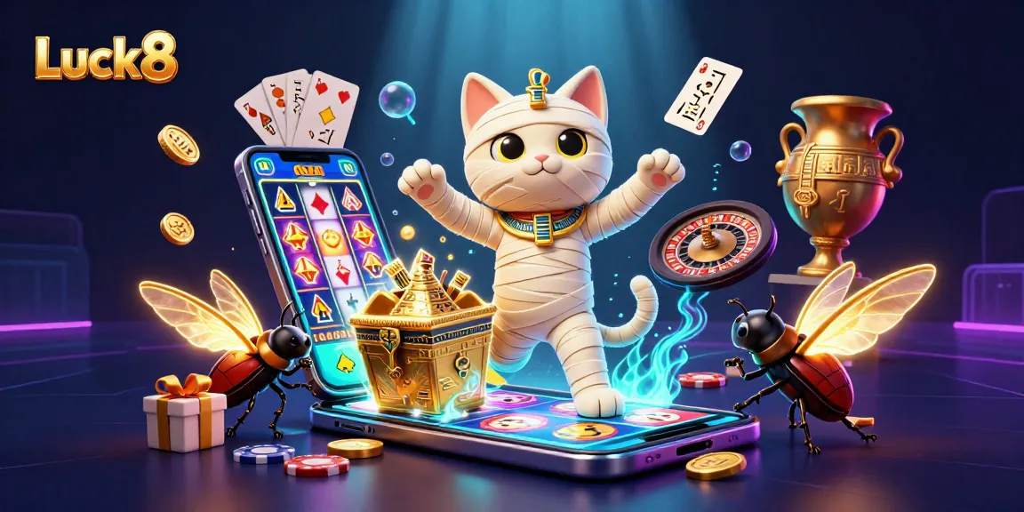 Luck8 players explore a vibrant pyramid casino bursting with exciting game elements and ancient treasures.