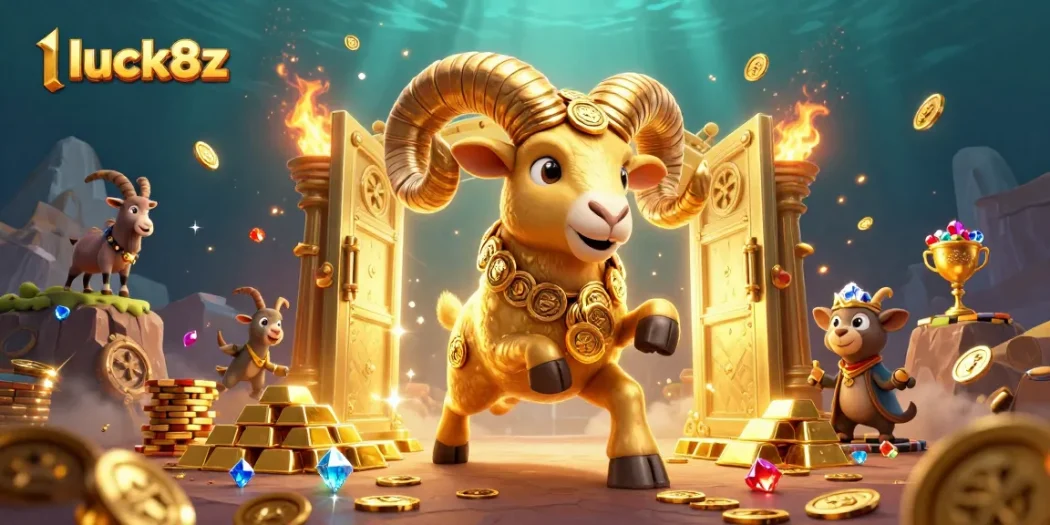 Experience exhilarating gameplay at luck8z as the golden ram charges through a vault of treasures.