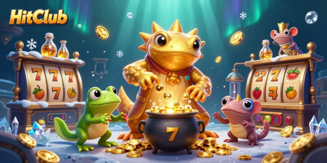 Experience winning moments in HitClub with gold coin jackpots and vibrant gameplay elements.